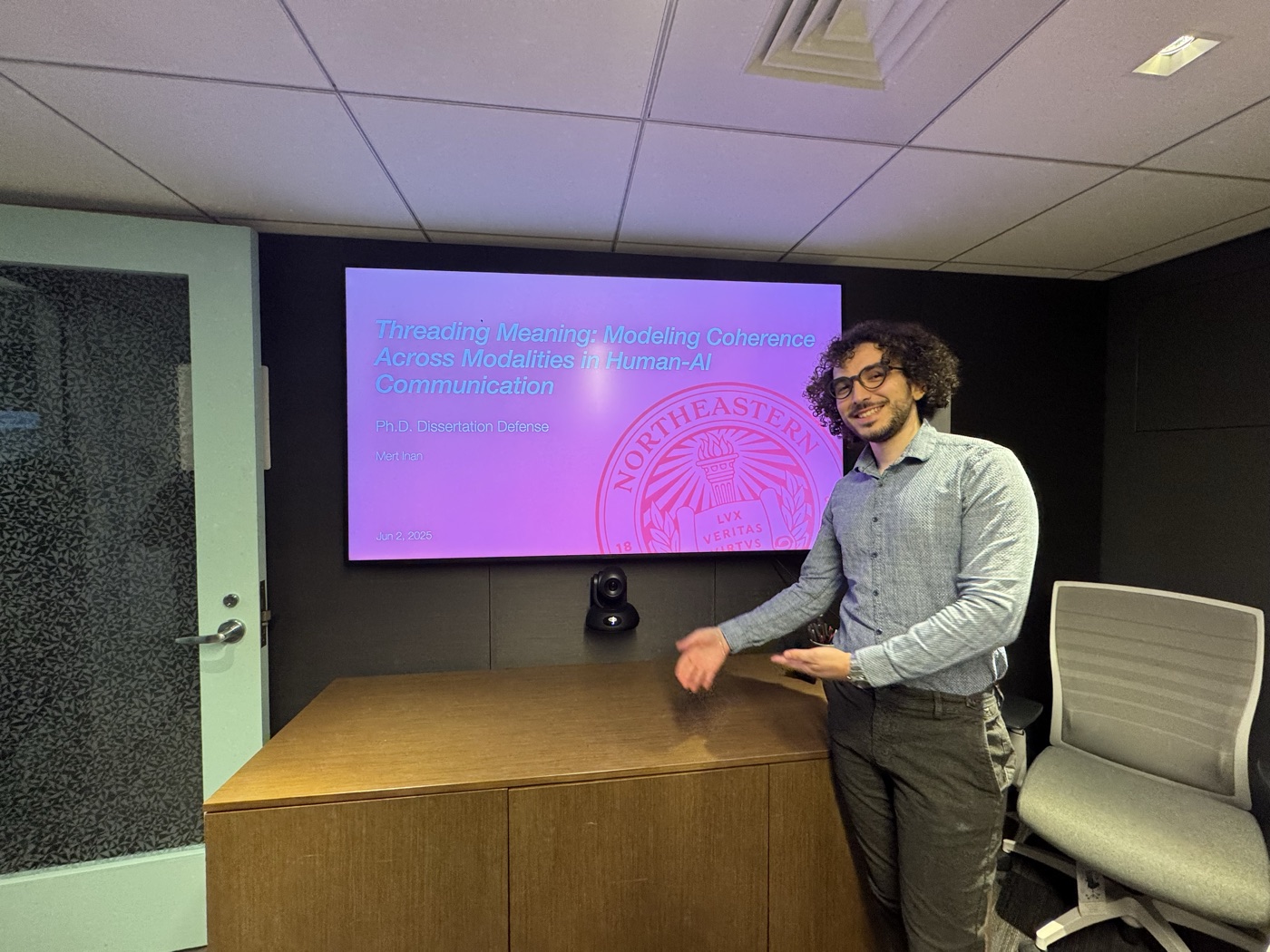 Mert at his PhD dissertation defense